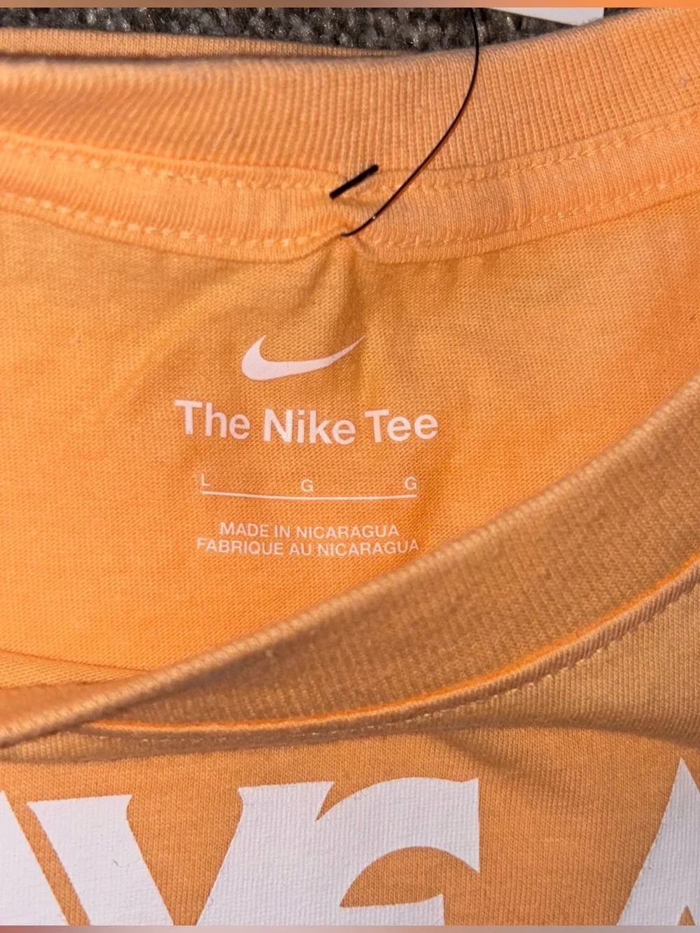Nike Peach Short Sleeve Tee | White 'Have A Nike Day' Graphic | *NWT | LG |